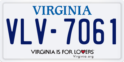 VA license plate VLV7061