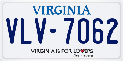 VA license plate VLV7062