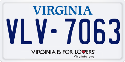 VA license plate VLV7063