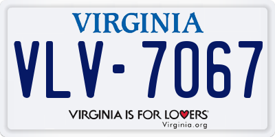 VA license plate VLV7067