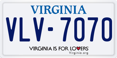 VA license plate VLV7070