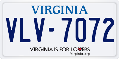 VA license plate VLV7072