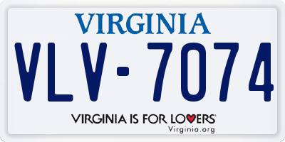 VA license plate VLV7074