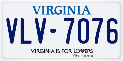 VA license plate VLV7076