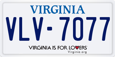 VA license plate VLV7077