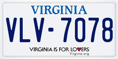 VA license plate VLV7078