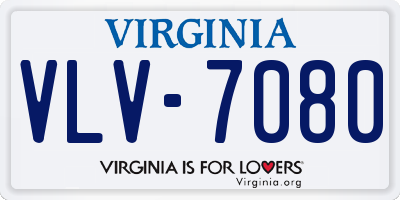 VA license plate VLV7080