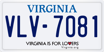 VA license plate VLV7081