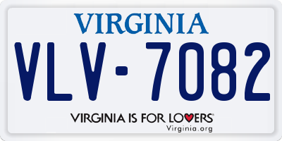 VA license plate VLV7082