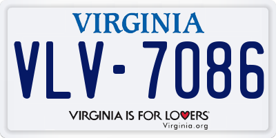 VA license plate VLV7086