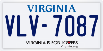 VA license plate VLV7087