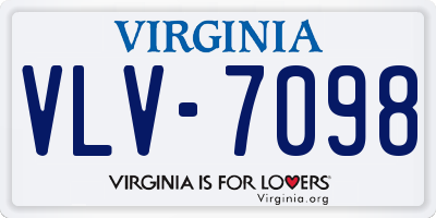 VA license plate VLV7098