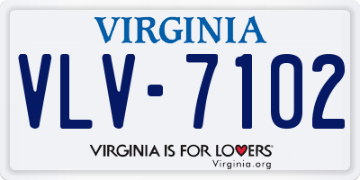 VA license plate VLV7102