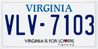 VA license plate VLV7103