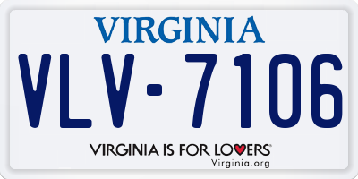 VA license plate VLV7106