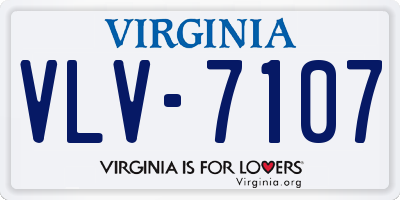 VA license plate VLV7107