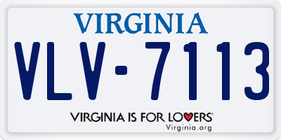 VA license plate VLV7113