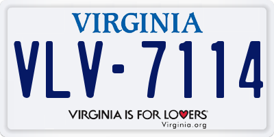 VA license plate VLV7114