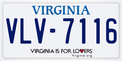 VA license plate VLV7116