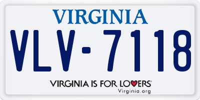 VA license plate VLV7118