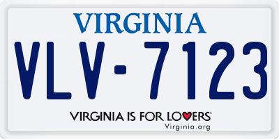 VA license plate VLV7123