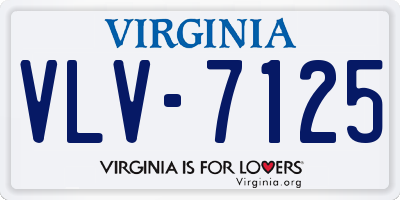 VA license plate VLV7125