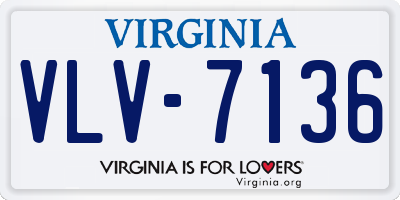 VA license plate VLV7136