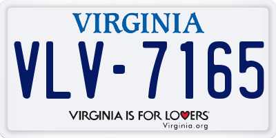 VA license plate VLV7165