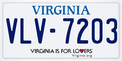 VA license plate VLV7203