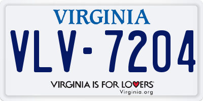 VA license plate VLV7204