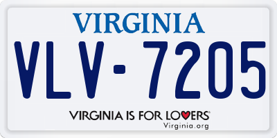 VA license plate VLV7205