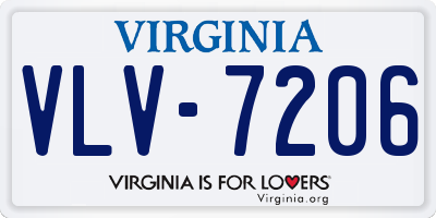 VA license plate VLV7206