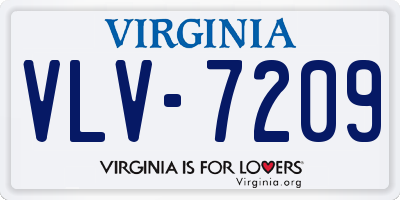 VA license plate VLV7209