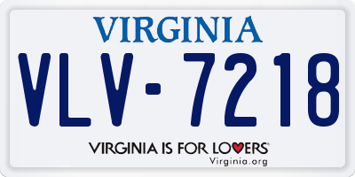 VA license plate VLV7218