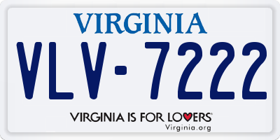 VA license plate VLV7222