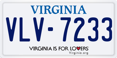 VA license plate VLV7233