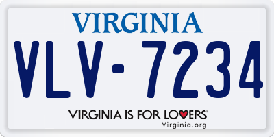 VA license plate VLV7234