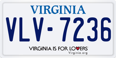 VA license plate VLV7236