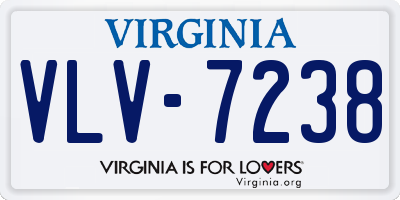 VA license plate VLV7238