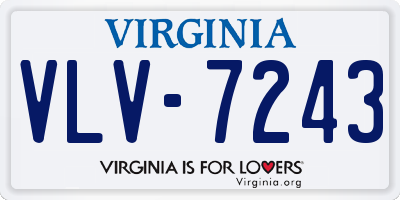 VA license plate VLV7243