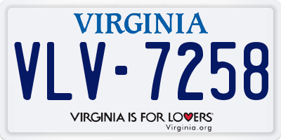 VA license plate VLV7258