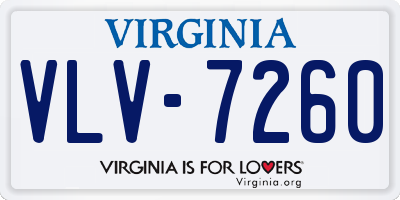 VA license plate VLV7260