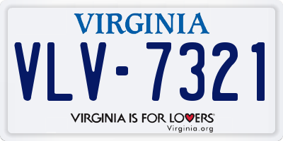 VA license plate VLV7321