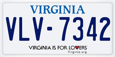 VA license plate VLV7342