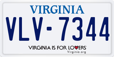 VA license plate VLV7344