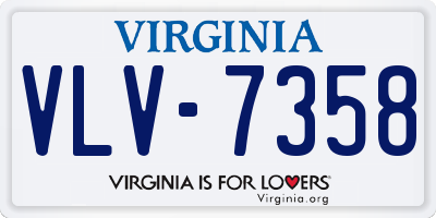 VA license plate VLV7358