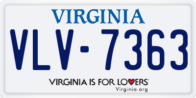 VA license plate VLV7363