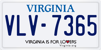 VA license plate VLV7365