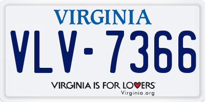 VA license plate VLV7366