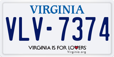 VA license plate VLV7374